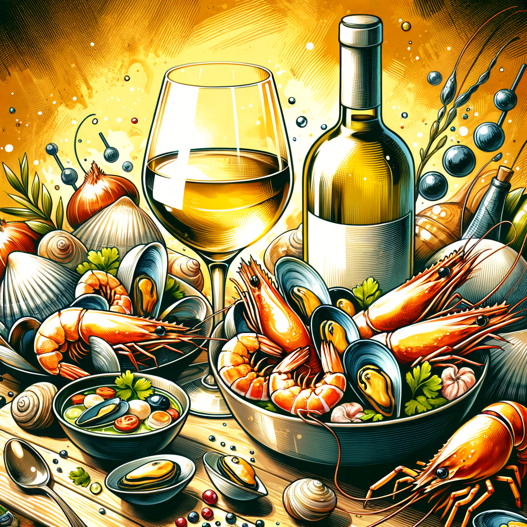 Delicious white wine seafood recipes featuring wine-infused shrimp, mussels, and fish, illustrating the perfect seafood and white wine pairing for cooking with white wine.