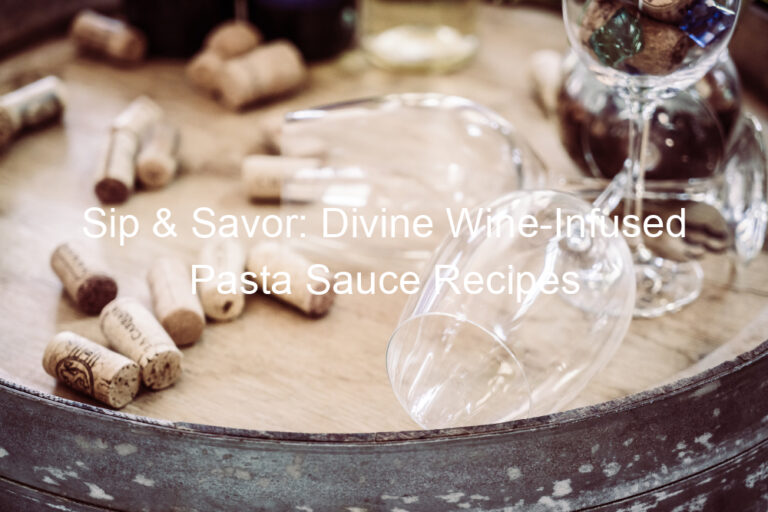 Sip & Savor: Divine Wine-Infused Pasta Sauce Recipes