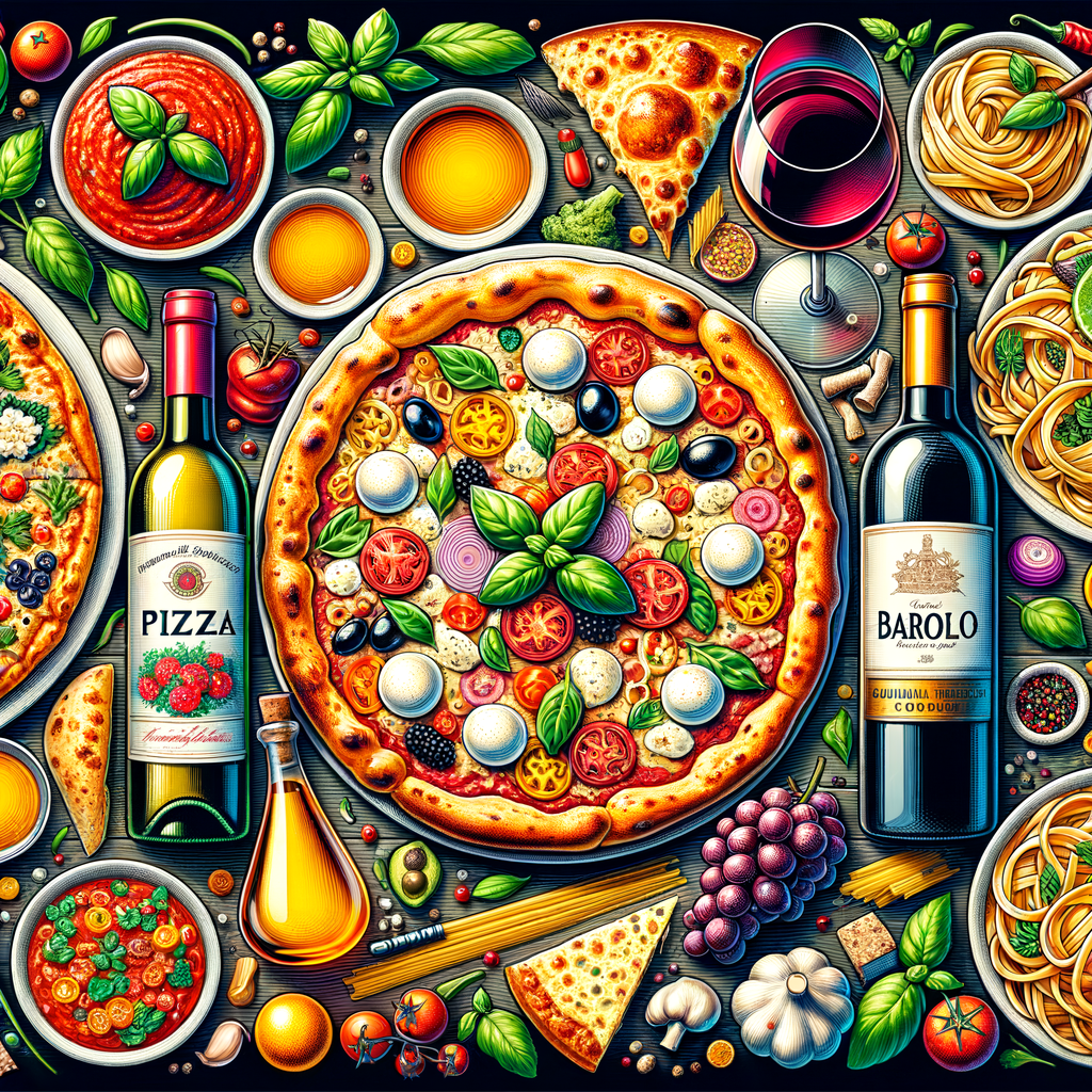 Comprehensive Italian cuisine wine guide showcasing best wine pairings for pasta, pizza and other Italian dishes, highlighting top Italian food and wine combinations for the perfect meal.